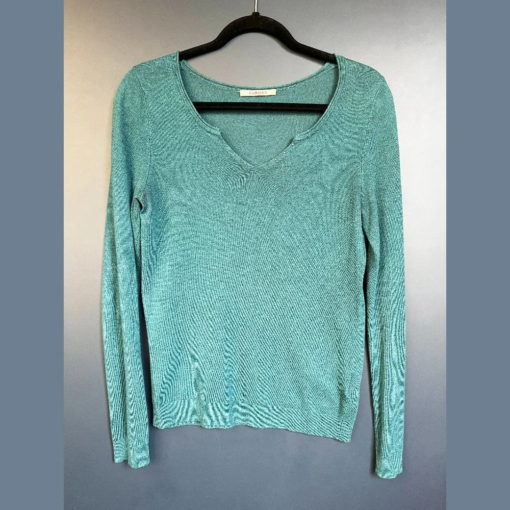 Camaieu Long Sleeve V-neck Shirt - Picture 1 of 6
